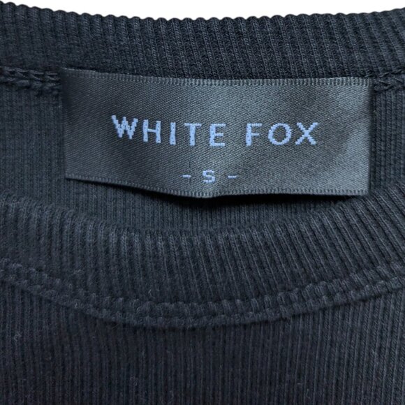 White Fox Boutique Little Ribbed Black Cropped Tank Top Women Size Small - Picture 12 of 12